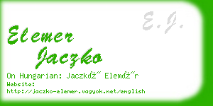 elemer jaczko business card